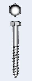 HEXAGON HEAD WOOD SCREW 6x8 mm — 057146 80 MTECH