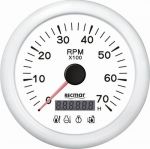 TACHOMETER W/4 LED ALARM 0-7000RPM WHITE — RECKY07312