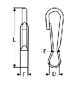 SIMPLEX SPRING HOOK A2 50MM — 814387250 MTECH