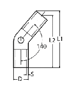 ELBOW 140° A4 22.0 — 8562422 MTECH