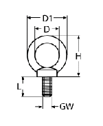 LIFTING EYE BOLT A4 M6 — 8272406 MTECH