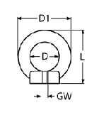 LIFTING EYE NUT A4 M12 — 8268412 MTECH