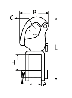 SWIVEL SNAP SHACKLE A4 128MM — 82624128 MTECH