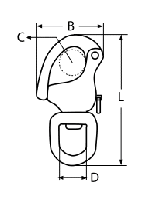 SWIVEL SNAP SHACKLE A4 87MM — 82524087 MTECH