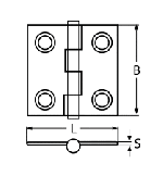 BUTT HINGE A4 50X50 — 8233450 50 MTECH