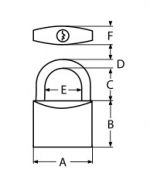 MARINE PADLOCK, BRASS-CHROME 7 30MM — 8500730 MTECH