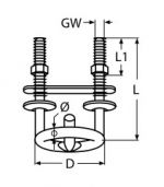 TRANSOM MOUNT SKI TOW A4 100X60MM — 85594100 60 MTECH