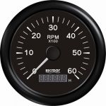 TACHOMETER 1.0/10.0-0/6000 RPM, BLACK — RECKY07205