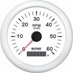 TACHOMETER 1.0/10.0-0/6000 RPM, WHITE — RECKY07307