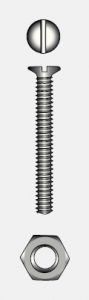 SLOTTED CHEESE HEAD SCREW WITH NUT - 5x50 mm — 9096345 50 MTECH