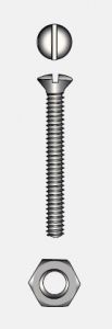 SLOTTED RAISED COUNTERSUNK HEAD SCREW WITH NUT - 3x20 mm — 9096443 20 MTECH