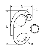 FIXED SNAP SHACKLE A4 52MM — 8288452 MTECH