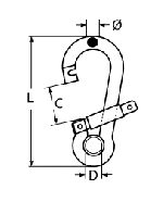 SNAP HOOK, SPEC.OPEN. & EYELET A4 8X80 — 8294408 80 MTECH