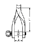 FLAT SHACKLE, TWISTED TYPE A4 4MM — 829944 (2) MTECH