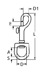 SWIVEL EYE BOLT SNAP A4 9MM — 8303409 MTECH