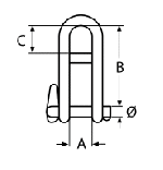 KEY PIN SHACKLE WITH BAR A4 5MM — 832345 MTECH