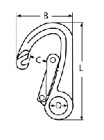 SPRING HOOK,DOUBLE LOCKING EQ. A4 10X110 — 8338410 110 MTECH