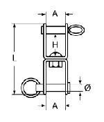 JAW-JAW FLAT SWIVEL SHACKLE A2 12X47 — 8364212 47 MTECH