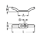 FLAG POLE CLEAT A2 50MM — 8367250 MTECH
