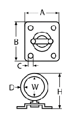SWIVEL EYE PLATE A2 8MM — 839628 MTECH