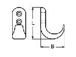 COAT HOOK, POLISHED A2 40X30 — 8399240 30 MTECH