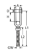 TOGGLE WITH RIGHT THREAD A4 M5 — 8486405 MTECH