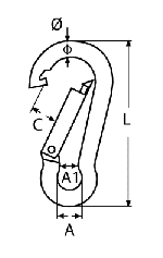 SNAP HOOK - ALUMINIUM ALU 5X50 — 848805 50 MTECH