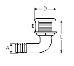 THRU HULL 90° A4 3/4 — 8893434 MTECH