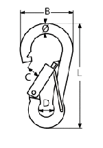 LOCK SPRING HOOK-SAFETY LATCH A4 6X60 — 8948406 60 MTECH