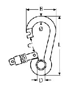 SPR.HOOK EYELET-SELF-LOCK NUT A4 6X60 — 8950406 60 MTECH