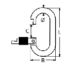 SPRING HOOK WITH NUT A4 6X55 — 8959406 55 MTECH