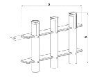 FISHING ROD HOLDER IN PLASTIC ф=42 mm, TRIPLE — M2640003 TREM