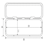 WATERPROOF ABS HATCH 270x375, WHITE — L5427375 TREM