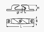 CLEAT WITH BOW CHOCKS, FAIRLEADS, RIGHT A4 150MM — 82194R150 MTECH