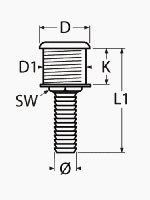 THRU-HULL WITH HOSE CONNECTOR — 8748434 MTECH