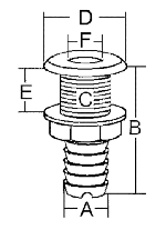 NYLON/STAINLESS THRUHULL 1-1/2“ — GS30346