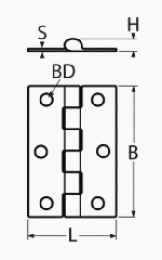 HINGE A2 40x62 mm — 85672062 40 MTECH