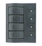 COMPACT SWITCH PANEL WITH RESETTABLE AUTOMATIC CIRCUIT BREAKER AND LED IP66. 4 SWITCHES — L0660004 TREM