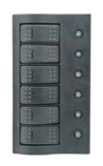 COMPACT SWITCH PANEL WITH RESETTABLE AUTOMATIC CIRCUIT BREAKER AND LED IP66. 6 SWITCHES — L0660006 TREM