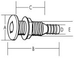 STRAIGHT THRU-HULL FITTING CHROME 3/4 (19 mm) — THTH-750CP