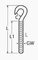 КУКА А4 AISI316 С ЛЯВА РЕЗБА -8mm — 8436408 MTECH