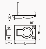 SQUARE LIFTING HANDLE WITH STRIKE PLATE — 815003457 40 MTECH