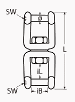 SWIVEL SHACKLE JAW-JAW WITH HEXAGON SOCKET — 8535408 MTECH