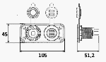 ДВОЕН USB ПОРТ + ГНЕЗДО ЗА ЗАПАЛКА — L0674516 TREM