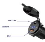 USB 3.0 AND PD/TYPE C SOCKET WITH DIGITAL VOLTMETER — L0610652 TREM