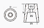 ЦИНКОВ АНОД ЗА ПРОПЕЛЕР, КОНИЧЕН, ф60 mm — 00407 TSEAL