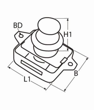 ПУШ-КЛЮЧАЛКА, ПЛАСТМАСОВ НИКЕЛИРАН БУТОН — 8141873S MTECH