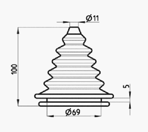 BELLOW d11 mm, GREY — L5307079 TREM