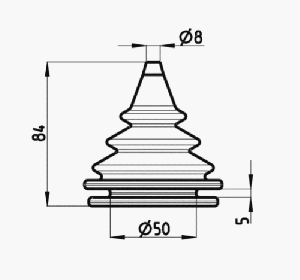 BELLOW d8 mm, GREY — L5304079 TREM