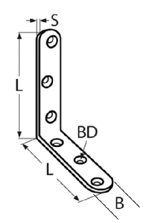 CORNER BRACE, ROUND ENDS, BARE SURFACE — 8151384080 18 MTECH